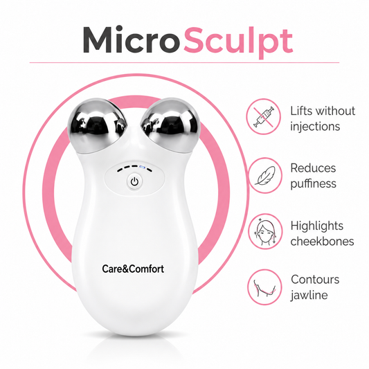 MicroSculpt Microcurrent Facial Device - Instant Face Lift I Professional Anti Aging Facial Massager, Micro Current Face Roller for Neck & Skin Tightening,