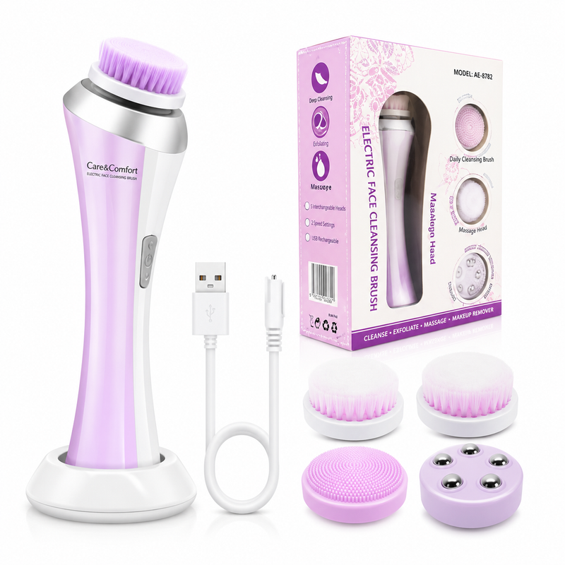 3 in 1 Electric Facial Cleansing Brush Multifunction Facial Face Facial Cleansing Brush Spa Skin Care Massage