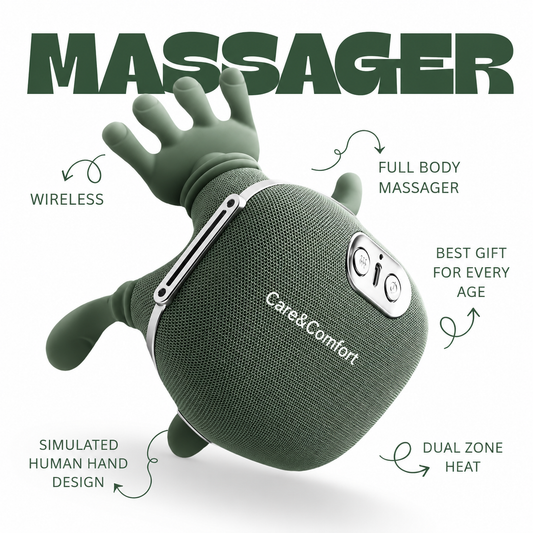 Heated Massager, Wireless Portable Neck and Back Massager, Electric Deep Tissue 4D Kneading Massage, Simulated Human Hand Design for Pain Relief and Muscle Relax