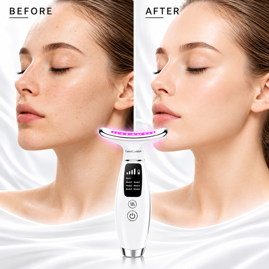 Face and Neck Massager, 7-in-1 Multifunctional Facial Massager, 7 Modes & 3 Levels, EMS, Guasha, Collagen Bosting, Skin Tightening, SkinCare device